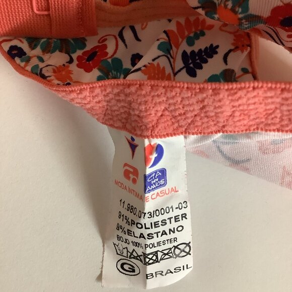 Massam Size Large Peach Floral Lace Underwire Bra. Made in Brazil New. - Picture 6 of 6